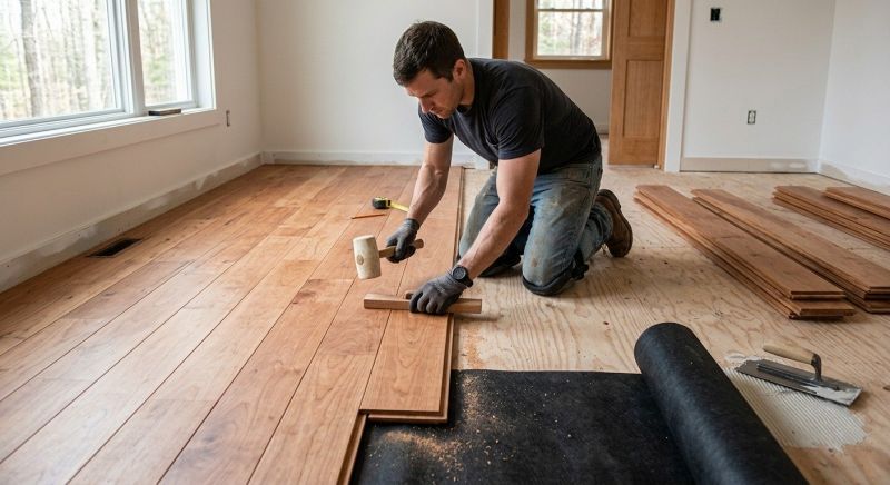 Cherry Floor Installation in Brielle, NJ